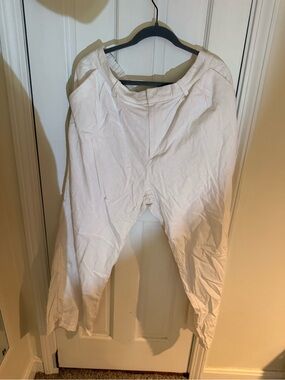 Hollister Wide Leg White Cotton Pants